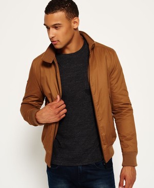 Superdry Winter Longhorn Harrington Férfi Kabát Barna | QRZEA2365